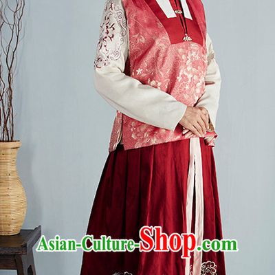 Chinese Ancient Ming Dynasty Princess Beauty Garment Costumes and Hair Jewelry Complete Set for Women