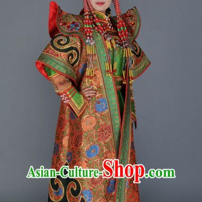 Custom Made Ancient Chinese Style TV Drama Film Ethnic Mongolian Clothing and Hairpieces Complete Set