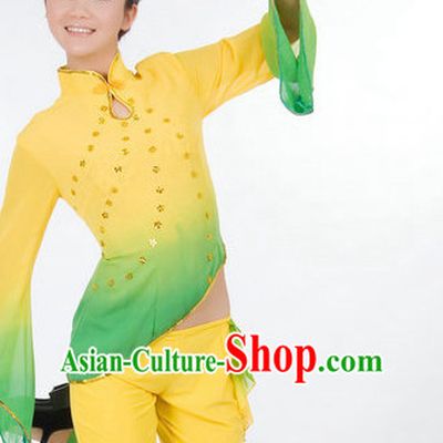 Traditional Chinese Fan Dance Costumes for Girls