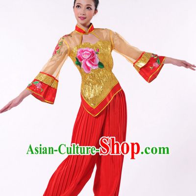 Traditional Chinese Fan Dancer Costume for Women