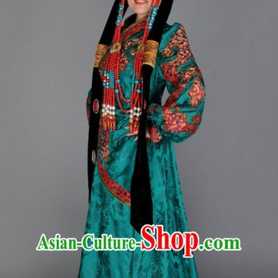 Traditional Chinese Mongolian Empress Garment Clothes Complete Set for Women