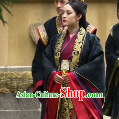Traditional Chinese Ancient Empress Costumes and Hair Accessories Complete Set for Women Girls Kids Adults