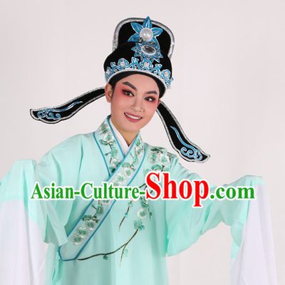 Chinese Opera Costumes Huangmei Opera Stage Performance Costume Chinese Traditional Water Sleeve Costume Drama Costumes and Hat Complete Set