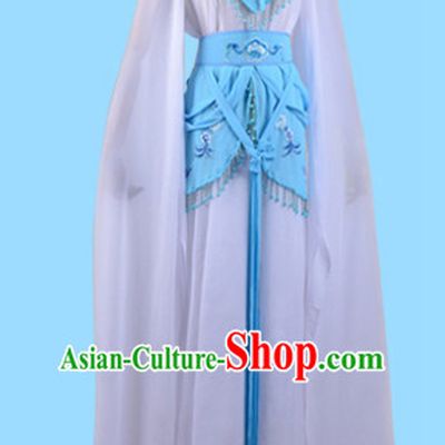 Chinese Opera Costumes Huangmei Opera Stage Performance Costume Chinese Traditional Water Sleeve Costume Drama Costumes and Hat Complete Set