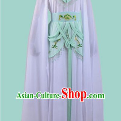 Chinese Opera Costumes Huangmei Opera Stage Performance Costume Chinese Traditional Water Sleeve Costume Drama Costumes and Hat Complete Set