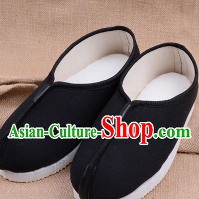 Grey Handmade Chinese Opera Shoes Stage Performance Shoes Classical Shoes