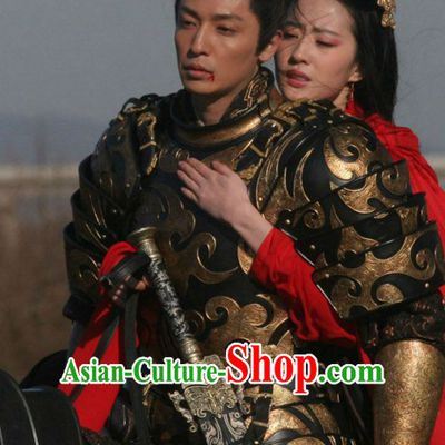 Ancient Chinese General Armor Body Costumes Hanfu Han Fu Clothing Complete Set
