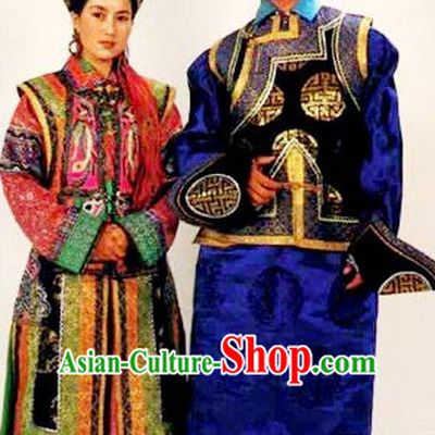 Traditional Chinese Ethnic National Costumes Complete Set for Couple