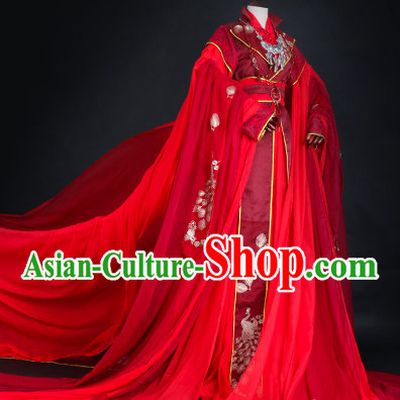 Ancient Chinese Imperial Bridal Clothing Traditional Chinese Clothes Wedding Dresses Tangzhuang Queen Han Fu Complete Set for Women