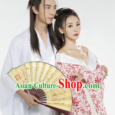 Top Chinese Traditional Halloween Sexy Han Fu Costumes 2 Sets for Couple