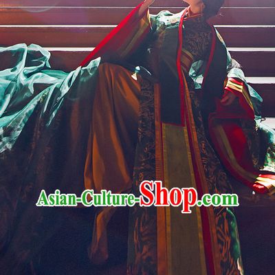 Chinese Ancient Princess Hanfu Clothing Empres Garment and Hair Accessories Complete Set for Women