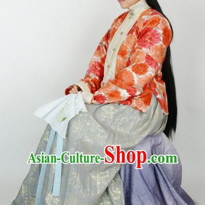 Ancient Chinese Ming Dynasty Clothing Chinese National Costumes Ancient Chinese Costume Traditional Chinese Clothes Complete Set for Women Girls
