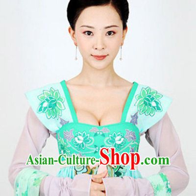 Top Chinese Ancient Tang Dynasty Empress Costume in Women's Theater and Reenactment Costumes Ancient Chinese Clothes and Hair Jewelry Complete Set for Girls Children Adults