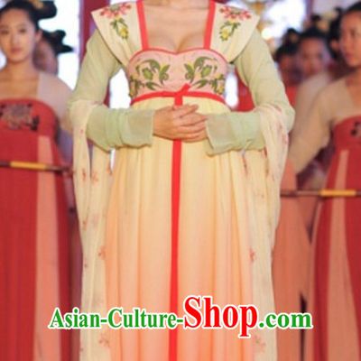Top Chinese Ancient Tang Dynasty Empress Costume in Women's Theater and Reenactment Costumes Ancient Chinese Clothes and Hair Jewelry Complete Set for Girls Children Adults