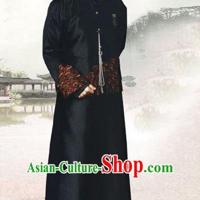 Top Chinese Minguo Clothing Theater and Reenactment Costumes Mandarin Chinese Clothes Complete Set for Men