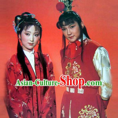 Top Chinese Lin Daiyu Jia Baoyu Clothing Theater and Reenactment Costumes Red Chamber Chinese Clothes Complete Set for Men and Women