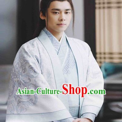 Ancient Chinese Guzhuang Men's Clothing _ Apparel Chinese Traditional Dress Theater and Reenactment Costumes Complete Set for Men
