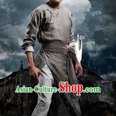 Ancient Chinese Kung Fu Men's Clothing _ Apparel Chinese Traditional Dress Theater and Reenactment Costumes Complete Set for Men