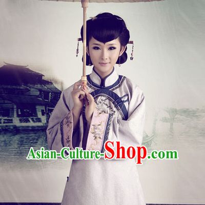 Chinese Minguo Women's Clothing _ Apparel Chinese Traditional Dress Theater and Reenactment Costumes and Coronet Complete Set