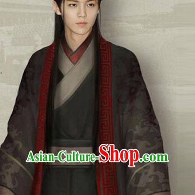 Chinese Ancient Prince Men's Clothing _ Apparel Chinese Traditional Dress Theater and Reenactment Costumes and Headwear Complete Set