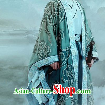 Chinese Ancient Emperor Men's Clothing _ Apparel Chinese Traditional Dress Theater and Reenactment Costumes and Headwear Complete Set