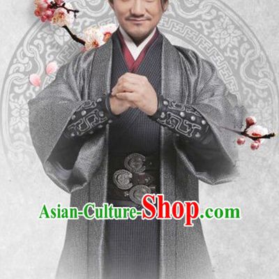 Chinese Ancient Fighter Men's Clothing _ Apparel Chinese Traditional Dress Theater and Reenactment Costumes and Headwear Complete Set