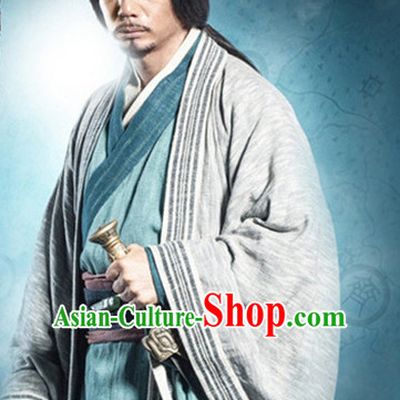 Chinese Ancient Wise Men's Clothing _ Apparel Chinese Traditional Dress Theater and Reenactment Costumes and Headwear Complete Set