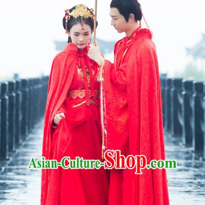 Chinese Women Traditional Royal Empress Wedding Dress Cheongsam Ancient Chinese Imperial Clothing Cultural Bridal Robes Complete Set