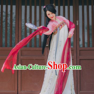 Chinese Tang Dynasty Hanfu Dress China Hanfu Costume Histroical Dresses Traditional Hanfu Wedding Ceremony Chinese Culture Clothing Complete Set