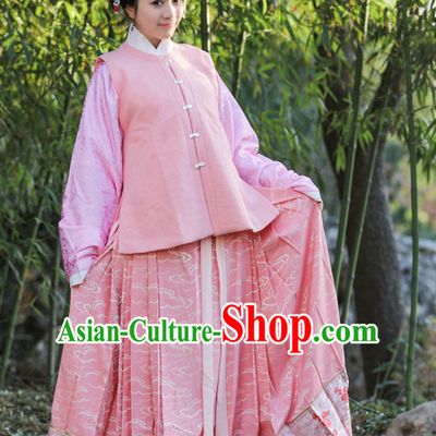 Chinese Ming Dynasty Hanfu Dress China Hanfu Costume Histroical Dresses Traditional Hanfu Wedding Ceremony Chinese Culture Clothing Complete Set