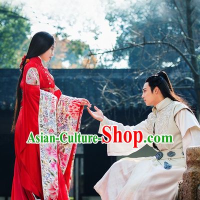 Chinese TV Drama Princess Costume Ancient Theatrical Costumes Historical Clothing and Hair Jewelry Complete Set for Women
