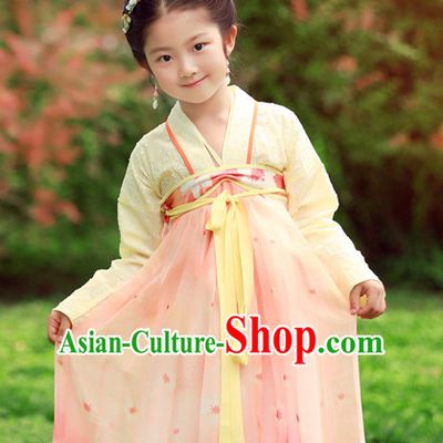 Chinese TV Drama Beauty Costume Ancient Theatrical Costumes Historical Clothing and Hair Jewelry Complete Set for Kids