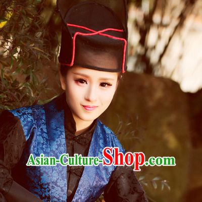 Traditional Chinese Male Black Hat for Men