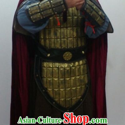Ancient Chinese General Armor Costumes and Coronet Complete Set for Men