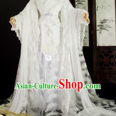 Top Chinese Ancient Princess Guzhuang Hanfu Women's Clothing _ Apparel Chinese Traditional Dress Theater and Reenactment Costumes Complete Set