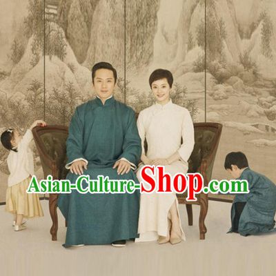 Top Chinese Traditional Men and Women's Clothing _ Apparel Chinese Traditional Dress Theater and Reenactment Robes Complete Set