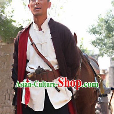 Chinese Liberation Men Traditional Dress Theater and Reenactment Clothes Complete Set