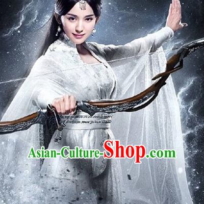 Chinese Ancient Women's Clothing _ Apparel Chinese Traditional Dress Theater and Reenactment Costumes and Hat Complete Set