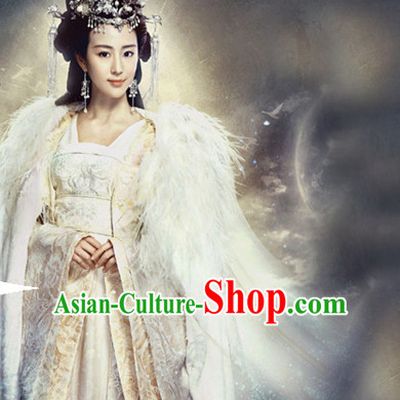 Top Chinese Ancient Women's Clothing _ Apparel Chinese Traditional Dress Theater and Reenactment Costumes and Hat Complete Set