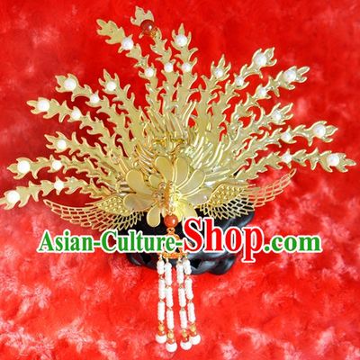 Princess Hanfu Hair Accessories Headpiece Headdress Phoenix Crown Hair Decoration Head Hairpin Accessories Comb Wedding Headwear Hair Accessorie Head Dress