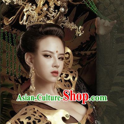 Ancient Chinese Empress Hair Hat Hair Accessories Headpiece Headdress Phoenix Crown Hair Decoration