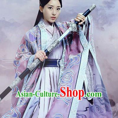 Top Chinese Ancient Empress Women's Clothing _ Apparel Chinese Traditional Dress Theater and Reenactment Costumes and Headwear Complete Set