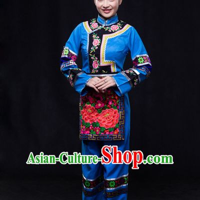 Happy Festival Chinese Minority Dress Miao Uniform Traditional Stage Ethnic National Costume Sale Complete Set
