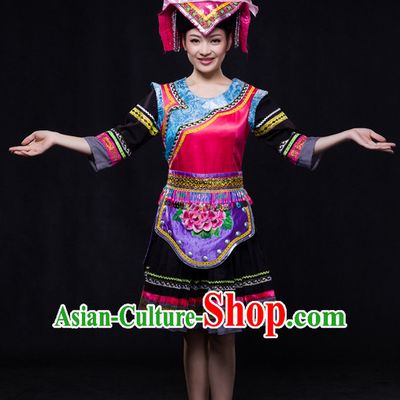 Happy Festival Chinese Minority Dress Uniform Traditional Stage Ethnic National Costume Sale Complete Set