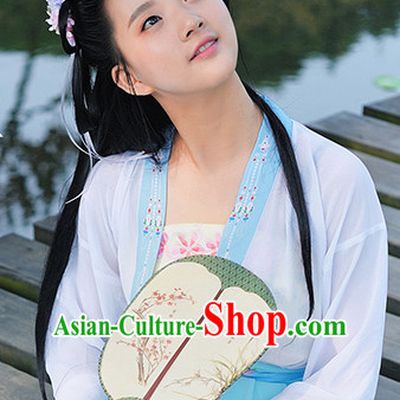 Chinese Traditional Hanfu Dress Ancient Chinese Lady Costumes and Headpieces Complete Set for Women Girl
