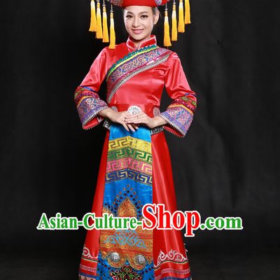 Happy Festival Chinese Minority Dress Uniform Traditional Stage Ethnic National Costume Sale Complete Set