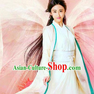 Top Chinese Ancient Guzhuang Hanfu Women's Clothing _ Apparel Chinese Traditional Dress Theater and Reenactment Costumes and Headwear Complete Set