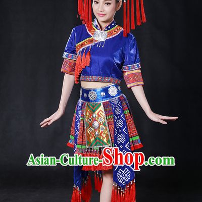 Happy Festival Chinese Minority Dress Uniform Traditional Stage Ethnic National Costume Sale Complete Set