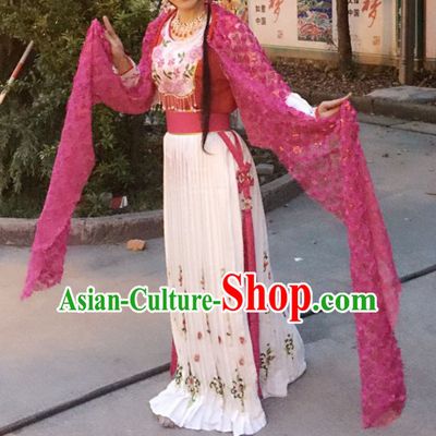 Chinese Yue Opera Long Sleeves Dance Costumes Huang Mei Opera Costume Complete Set for Women Girls Children Adults
