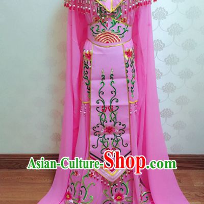 Chinese Classical Yue Opera Long Sleeves Dance Costumes Huang Mei Opera Costume Complete Set for Women Girls Children Adults